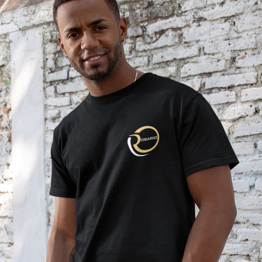 Omar Rosario Men's T-Shirt, White and Gold Mini Logo