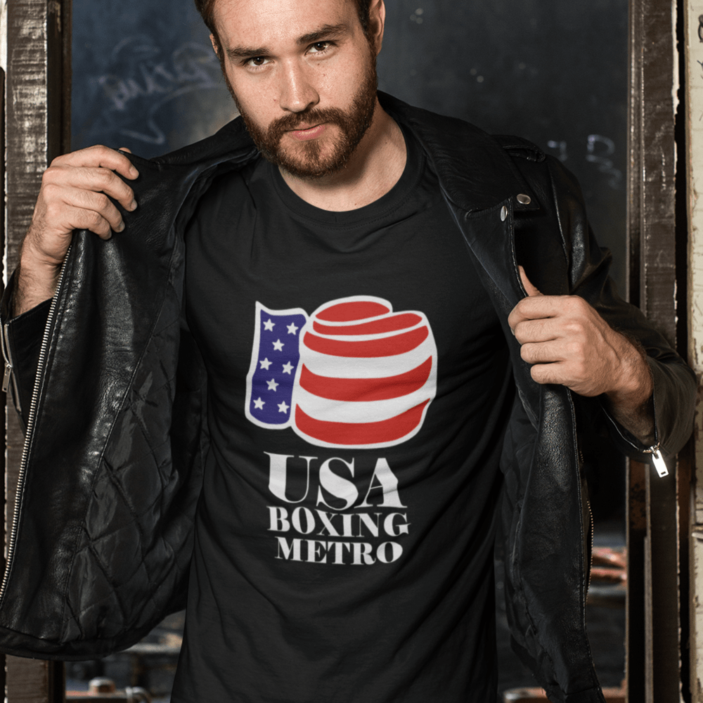 USA Boxing Metro, Men's T-Shirt, White Logo