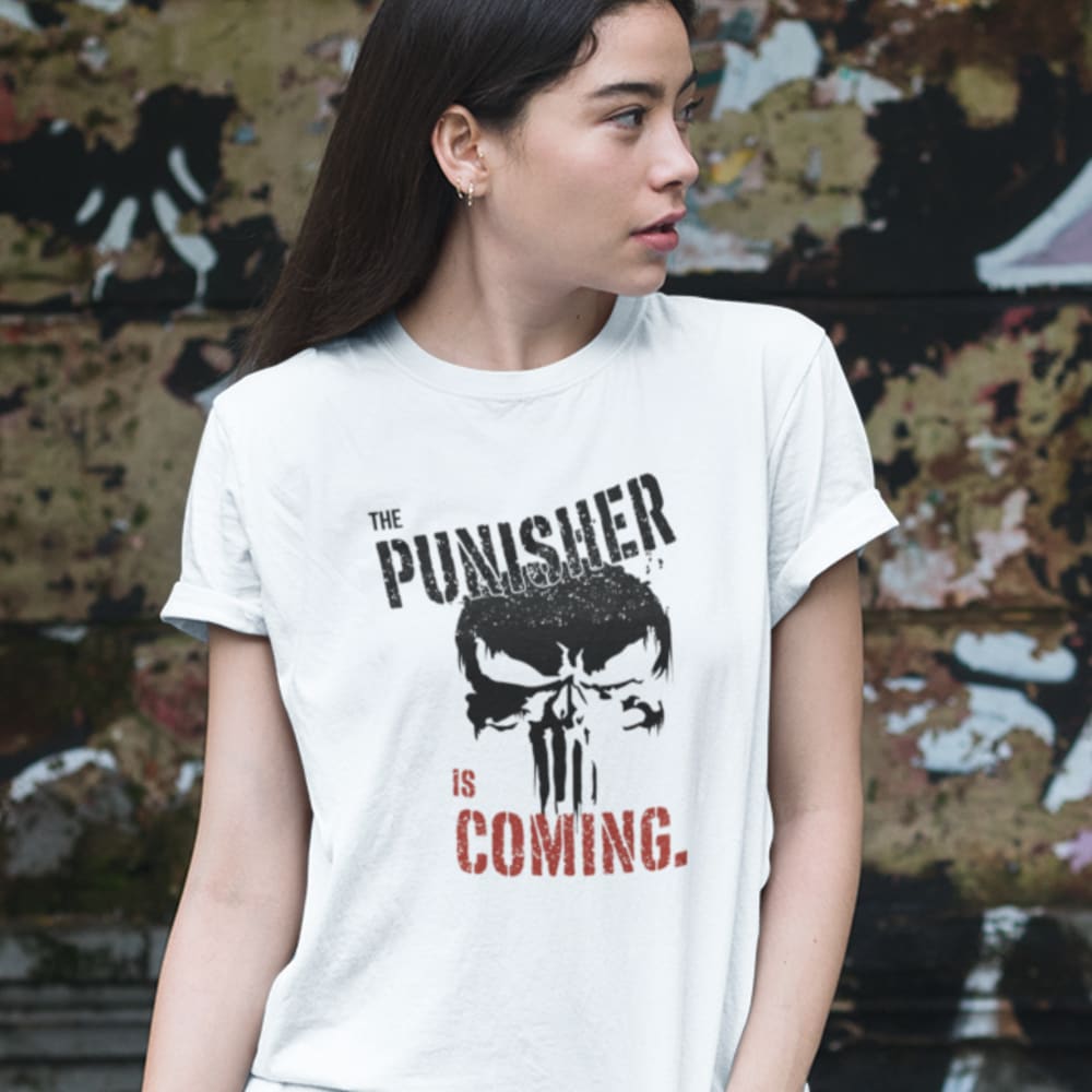 The Punisher Is Coming by Torrez Finney  Unisex T-Shirt, Dark Logo