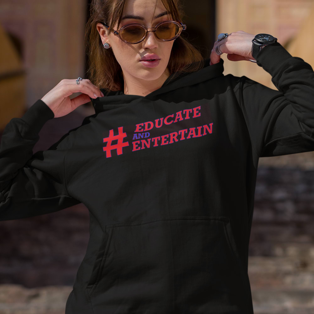 Educate And Entertain  Unisex T-Shirt , Red Logo