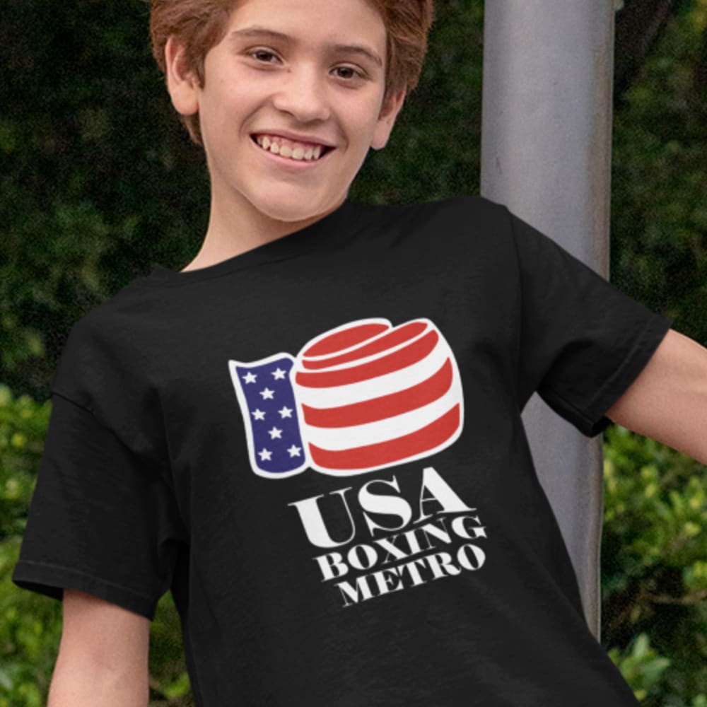 USA Boxing Metro Youth T-Shirt, White Logo