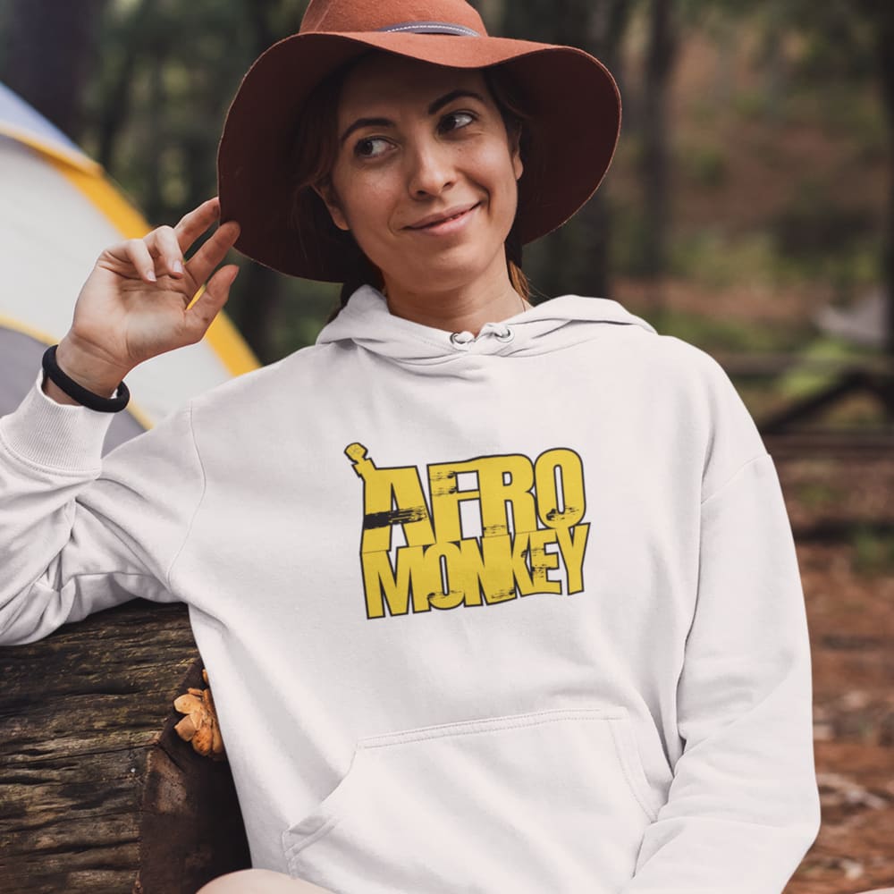 Afro Monkey by Andre Ewell, Hoodie, Yellow Logo