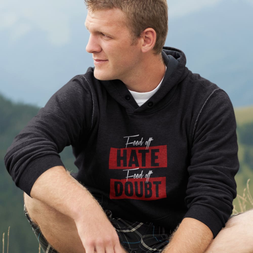 Thomas Reed "Feed off Hate, Feed off Doubt" - Men's Hoodie, white Logo