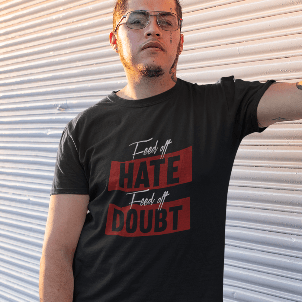 Thomas Reed "Feed off Hate, Feed off Doubt" - Men's T-shirt, white Logo