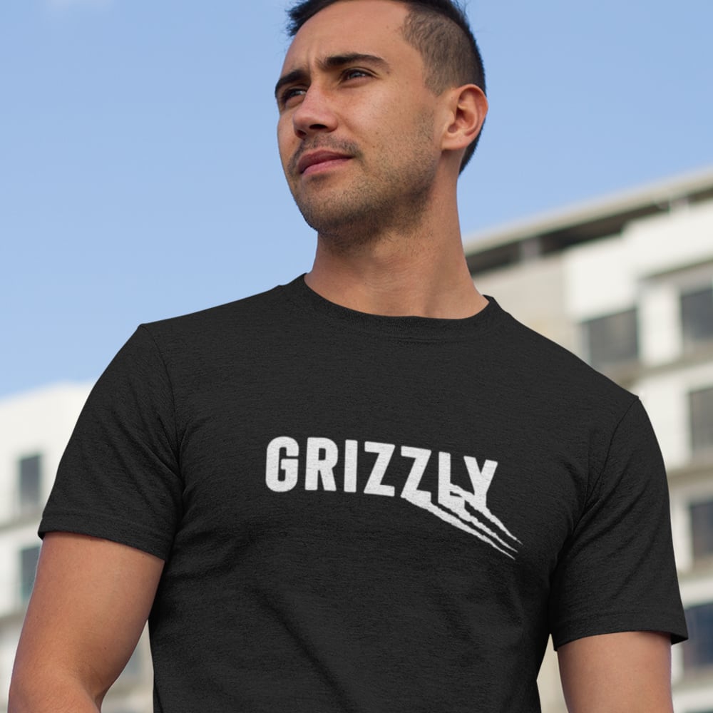 Grizzly by Claire Guthrie Men's T-Shirt, White Logo