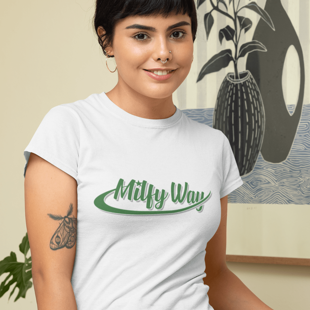 Milfy Way Mickie James Women's T-Shirt, Green Logo