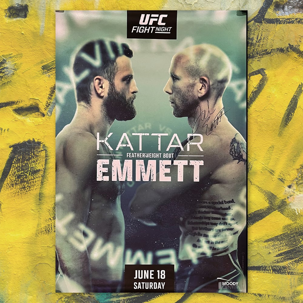 Official UFC Poster signed by Josh Emmett, UFC Fight Night: Emmett vs Kattar