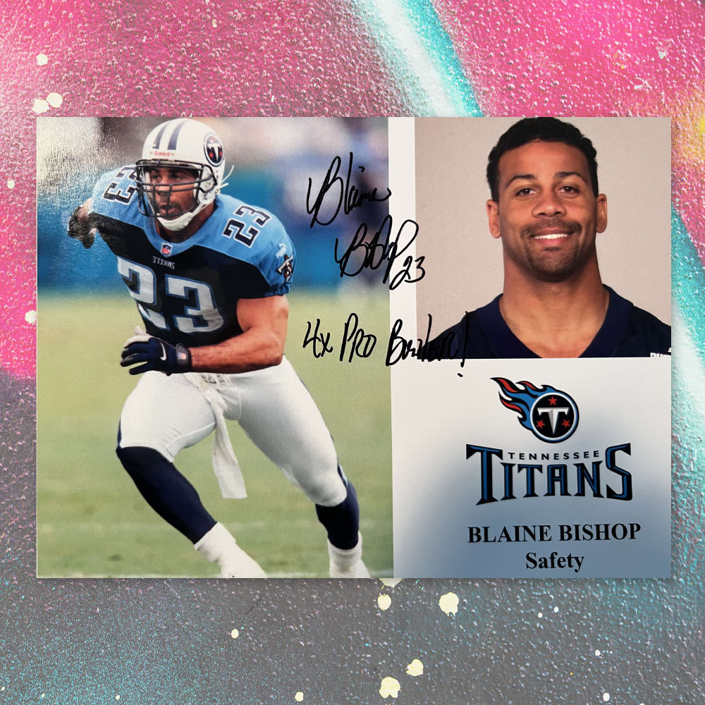 Legendary Blaine Bishop Signed Tennessee Titans Photo