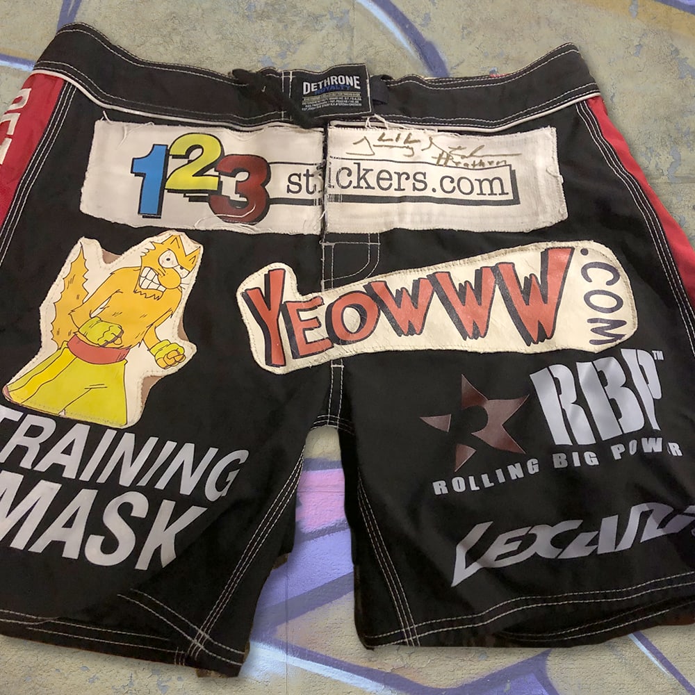 Exclusive Fight Worn Shorts, Signed by Jeremy "Lil Heathen" Stephens