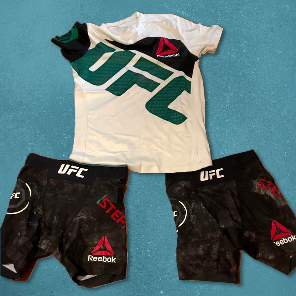 Jeremy Stephens Fight-Worn Reebok UFC Bundle (2 shorts + 1 shirt)