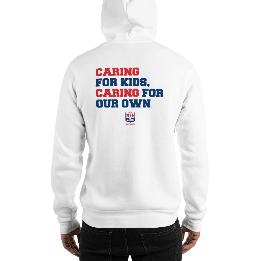 "Caring for Kids, Caring for our Own" NFL ALumni Baltimore, Back Design, Hoodie