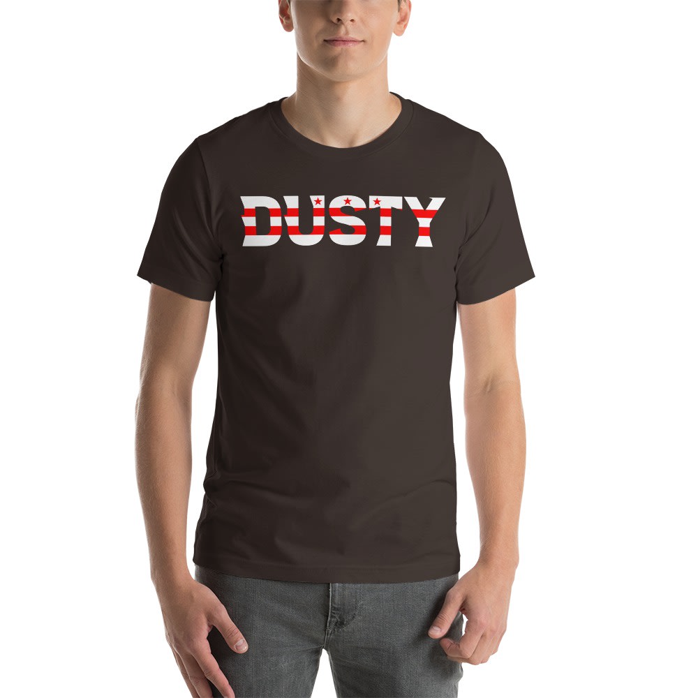 "Dusty 30th" by Dusty Hernandez, T-Shirt, DC Logo