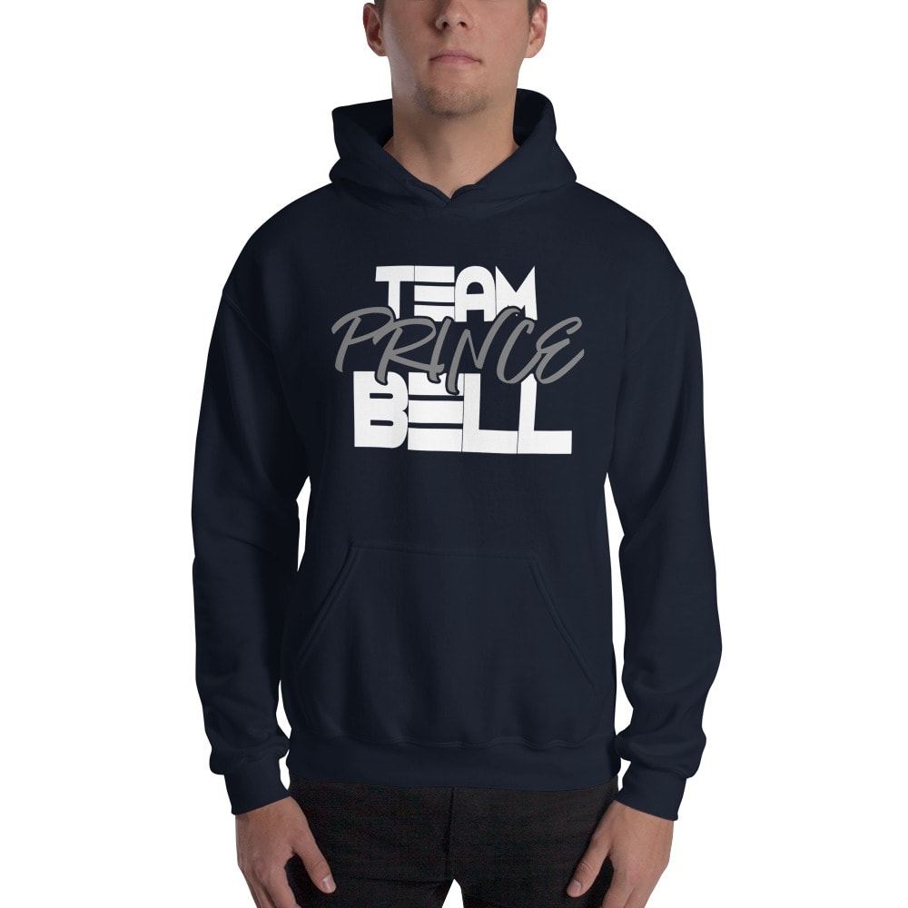 "Team Prince Bell" by Albert Bell, Hoodie, White and Grey Logo