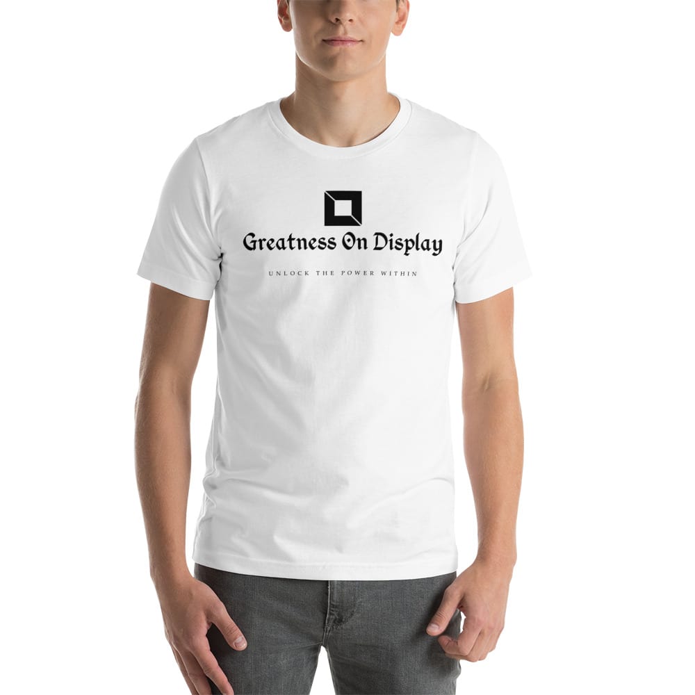 Greatness on Display Unlock the Power Within Men's T-Shirt, Black Logo