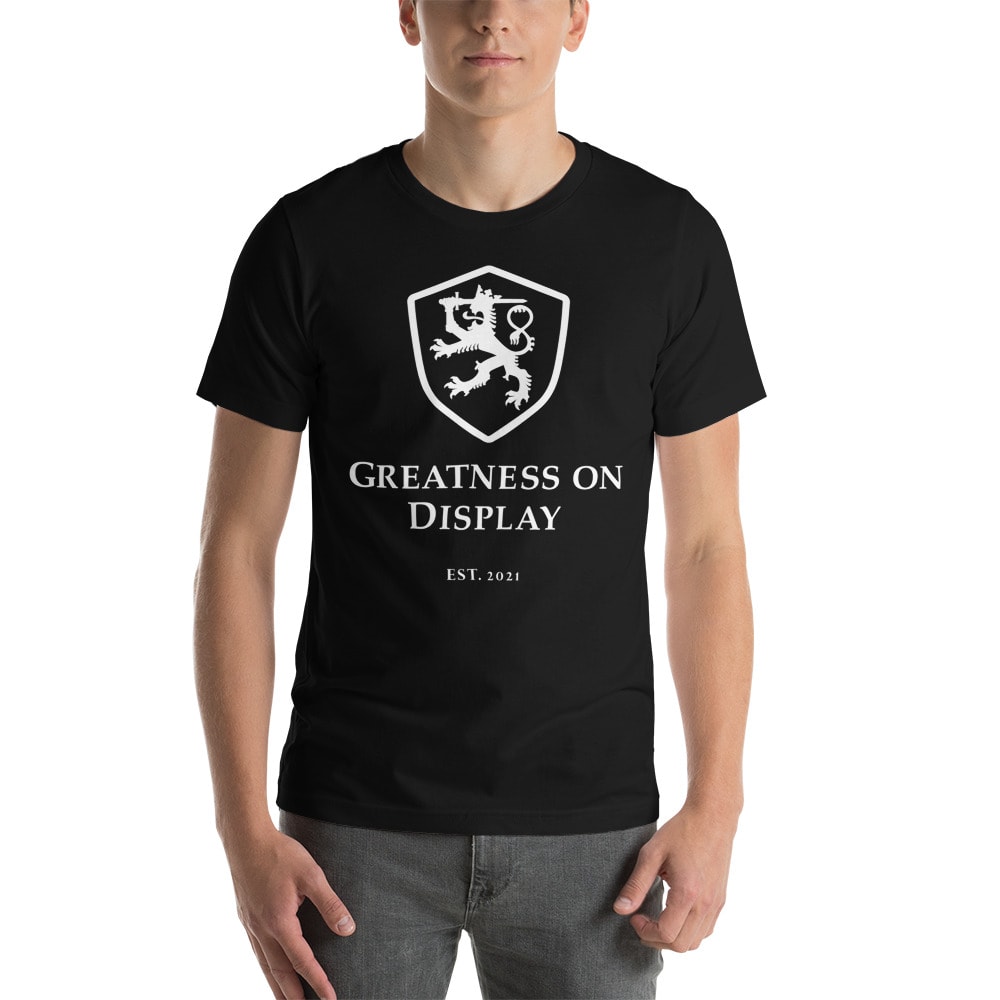 Greatness on Display Men's T-Shirt, White Logo