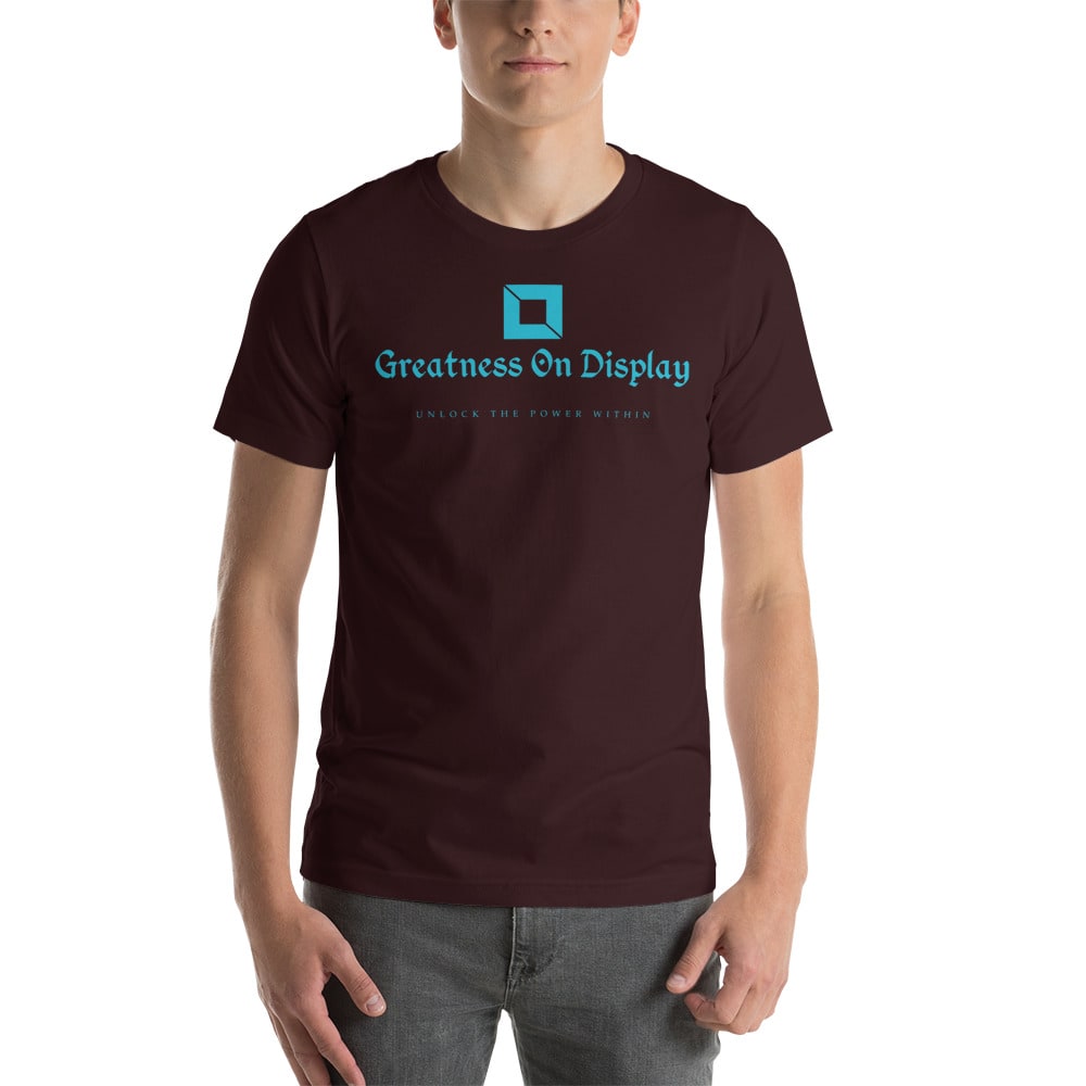 Greatness on Display Unlock the Power Within Men's T-Shirt,Teal Logo