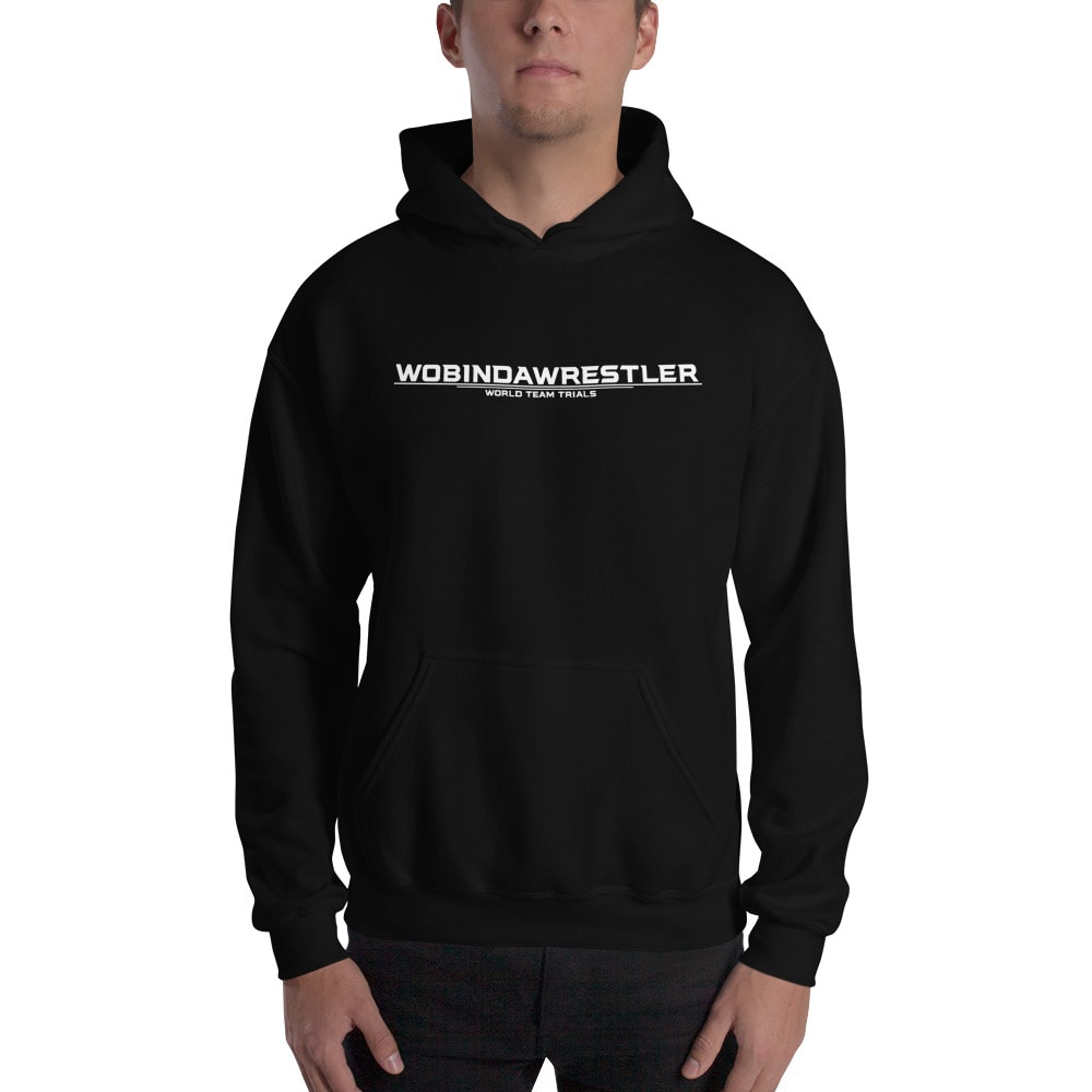 Wobindawrestler by Antonio Washington Men's Hoodie, White Logo