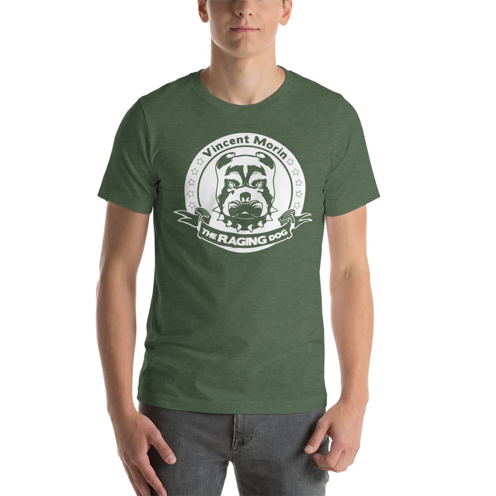 "Raging Dog" By Vincent Morin Men's T-shirt, All White Logo