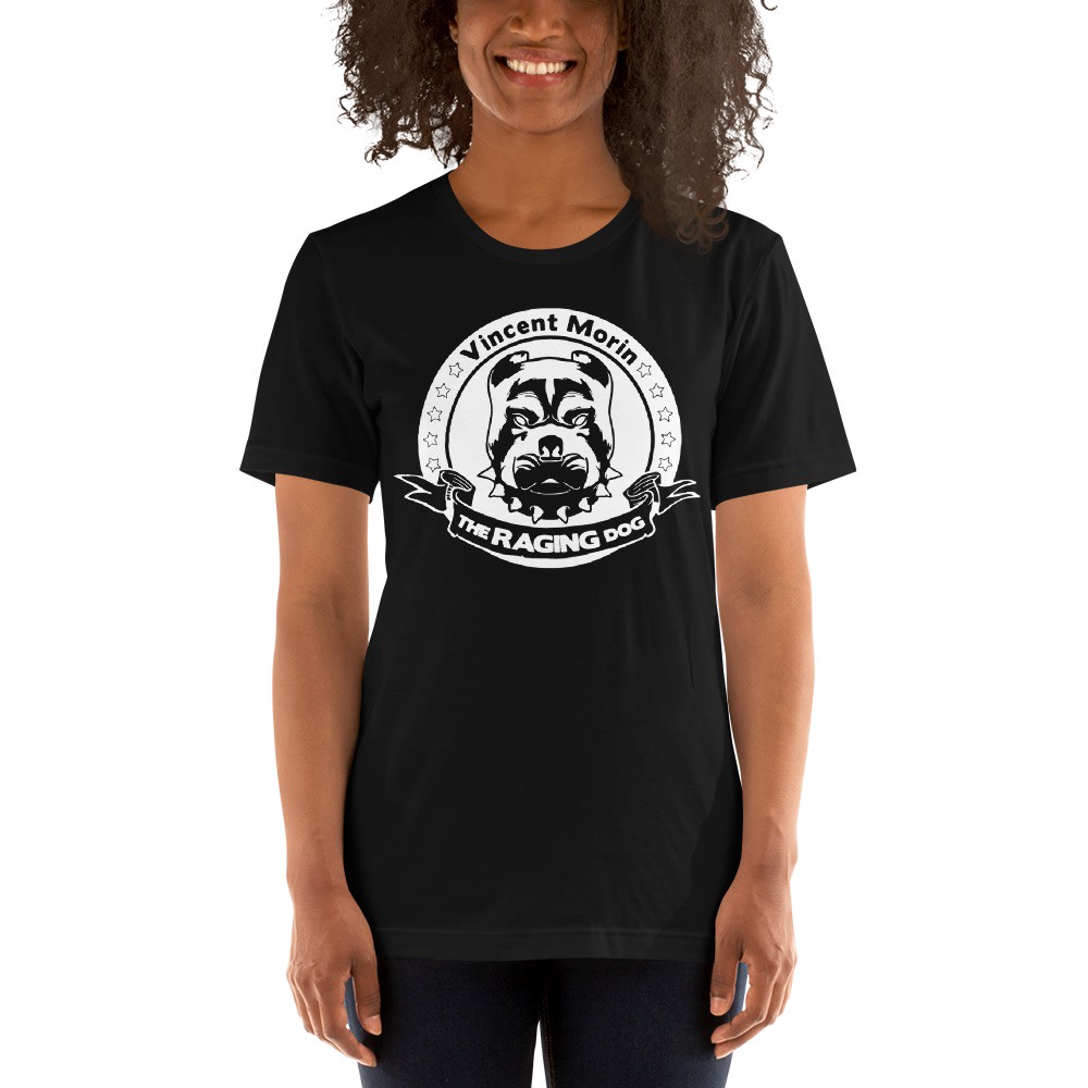 "Raging Dog" By Vincent Morin Women's T-shirt, All White Logo