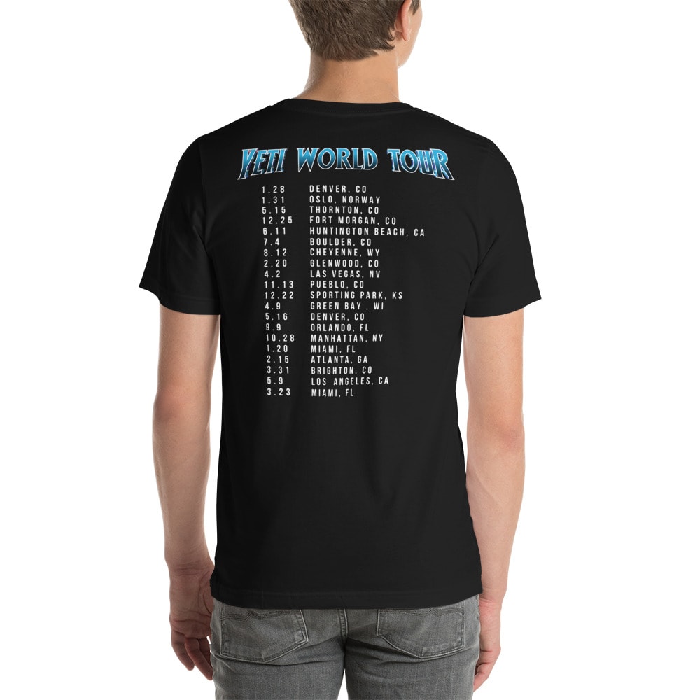LIMITED EDITION Yeti World Tour by Joshua Bredl Men's T-Shirt, White Logo