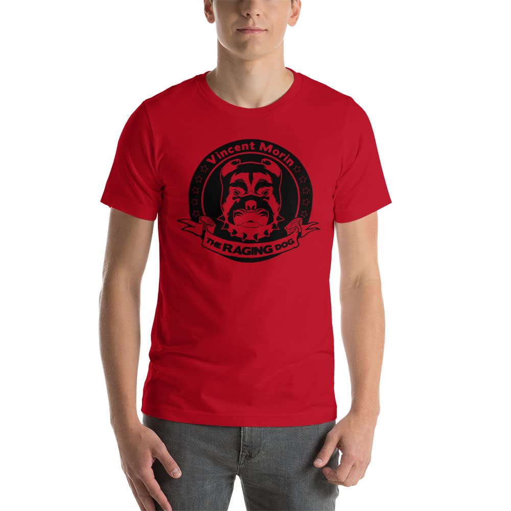 "Raging Dog" By Vincent Morin Men's T-shirt, All Black Logo