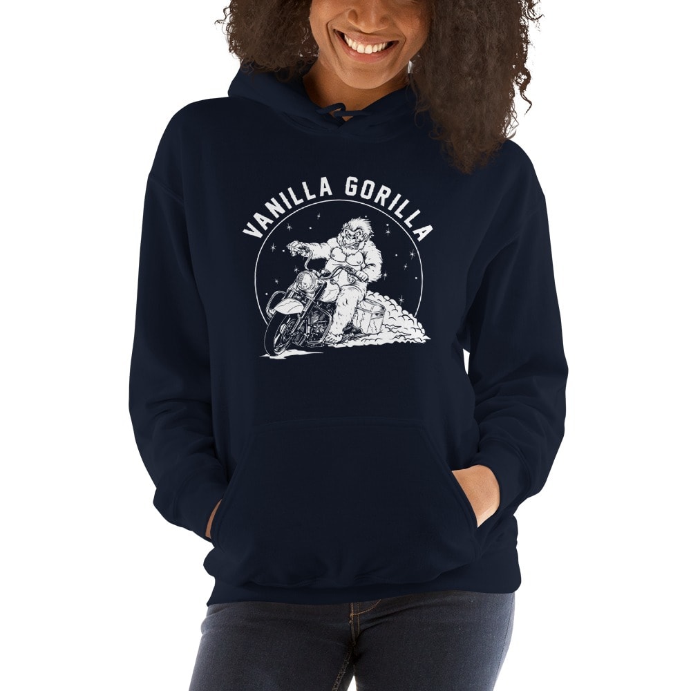 "Vanilla Gorilla" by Sam Crossed Women's Hoodie, White Logo