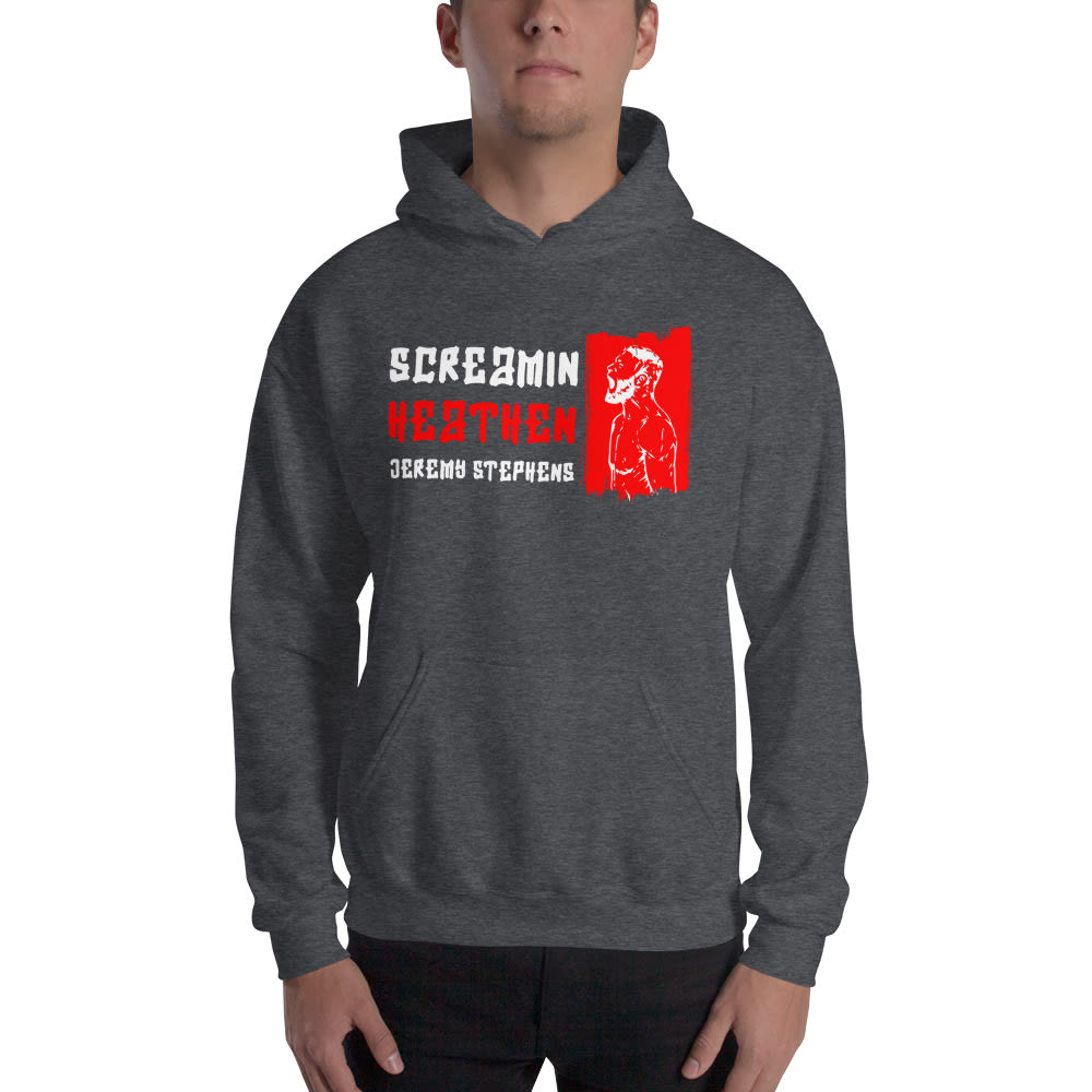 Screamin Heathen II by Jeremy Stephens Hoodie, White Logo