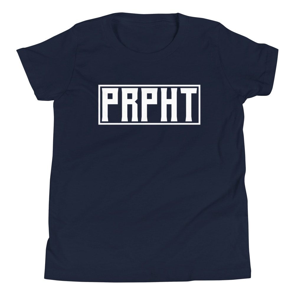 PRPHT by Evidence Njoku, Youth T-Shirt, White Logo