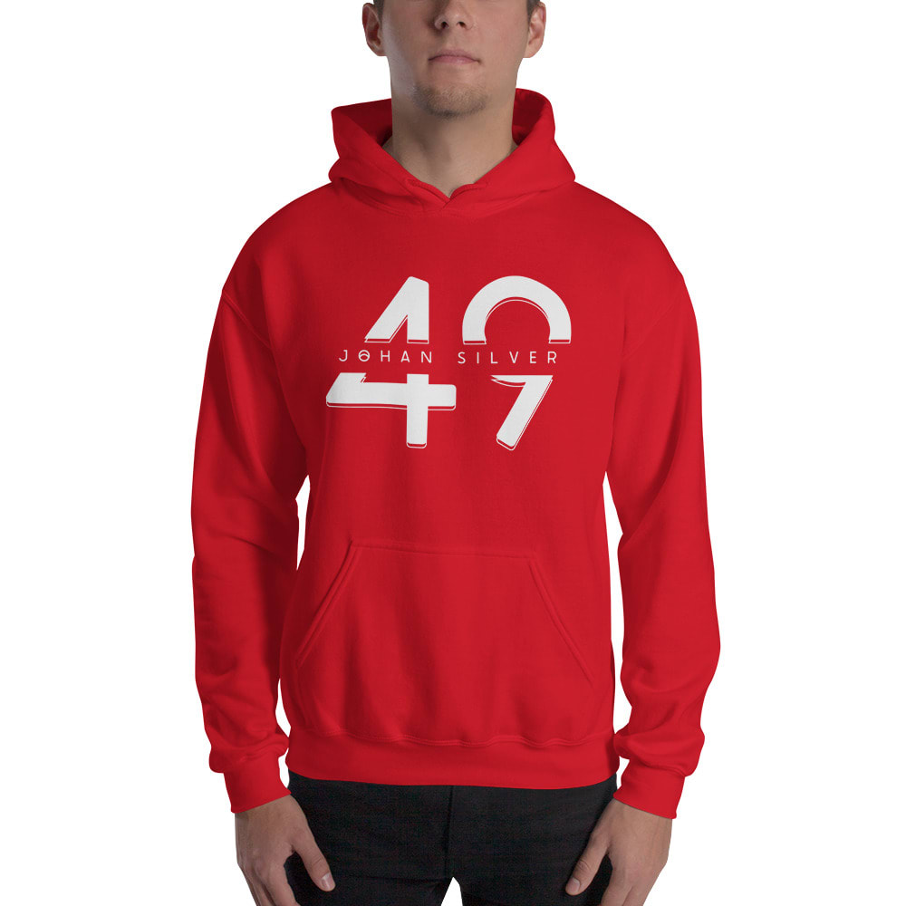 "49" by Johan Silver Men's Hoodie, Light Logo