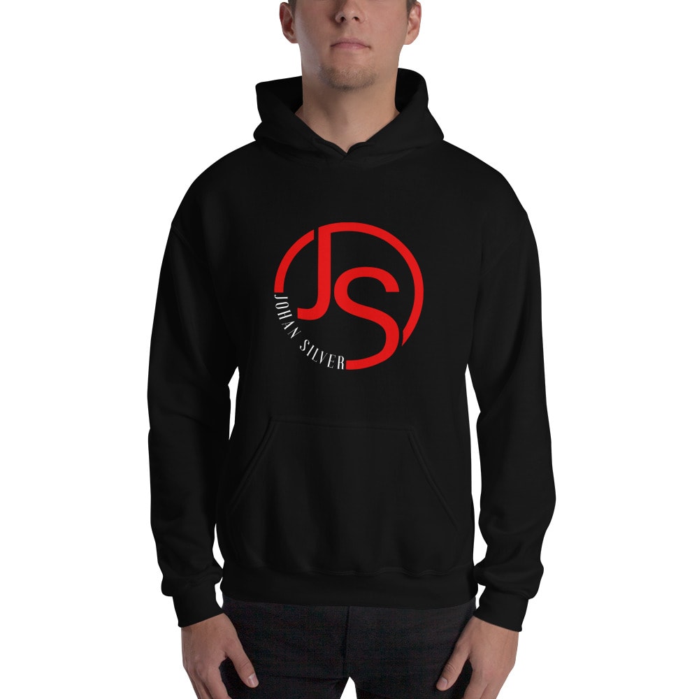 "JS" by Johan Silver Men's Hoodie, Light Logo