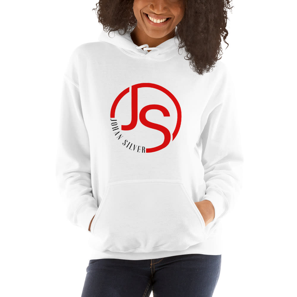 "JS" by Johan Silver Women's Hoodie, Dark Logo