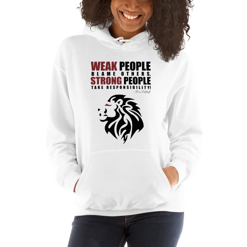  WEAK and STRONG by Brian Mitchell Women's Hoodie, Black Logo