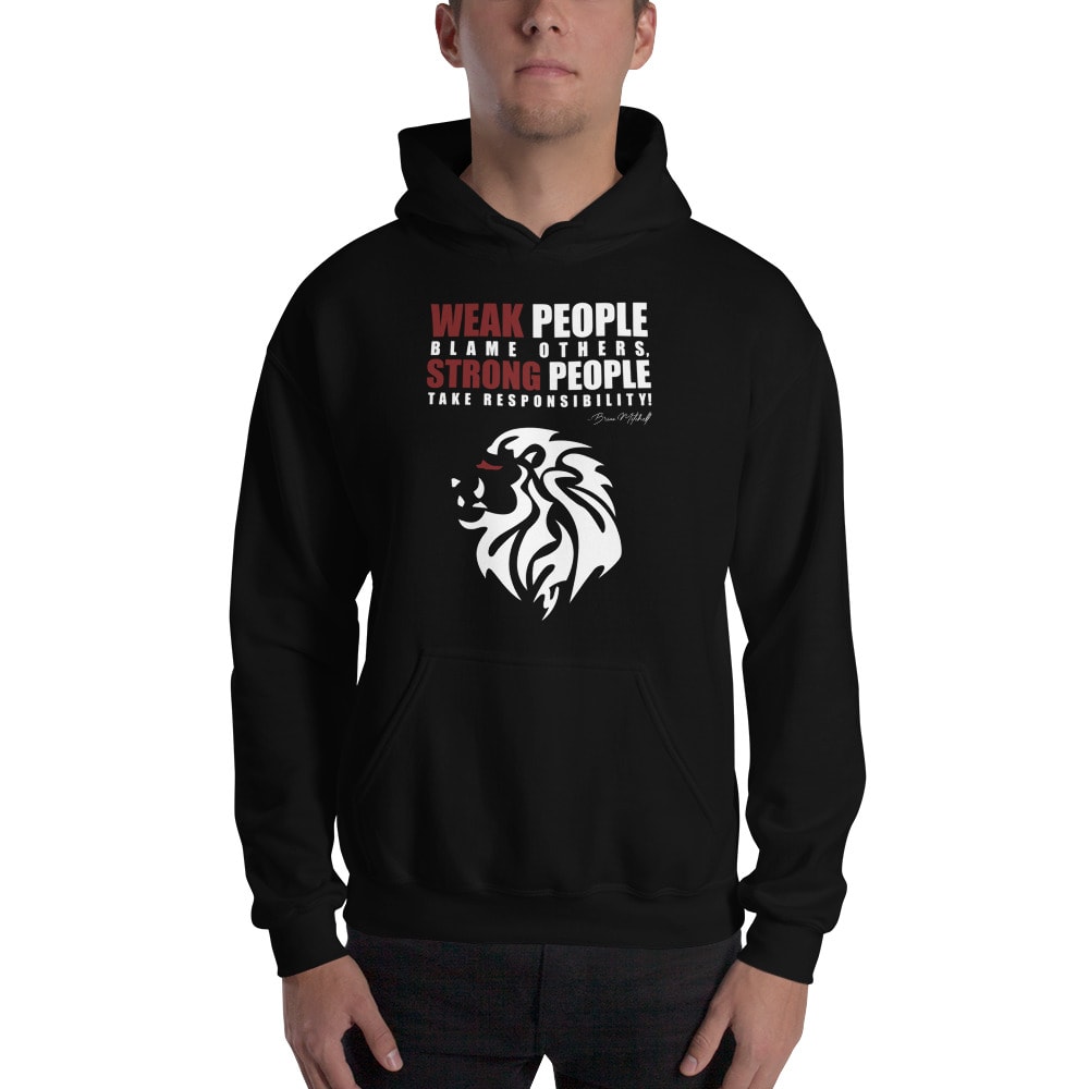 WEAK and STRONG by Brian Mitchell Men's Hoodie, White Logo