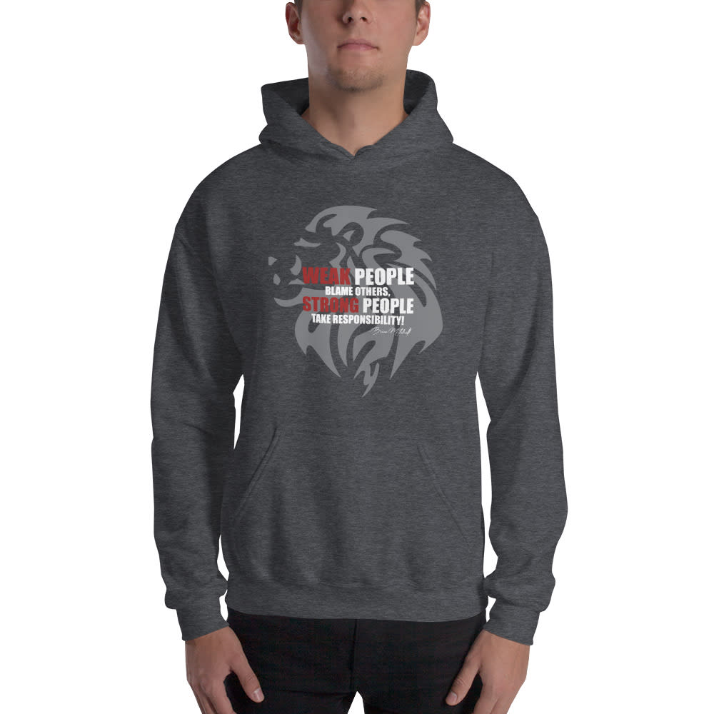 WEAK and STRONG II by Brian Mitchell Men's Hoodie, White Logo