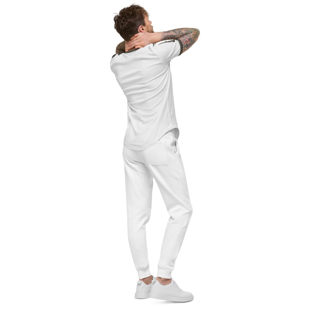 "Interception" by Mike Bass Joggers, White Logo