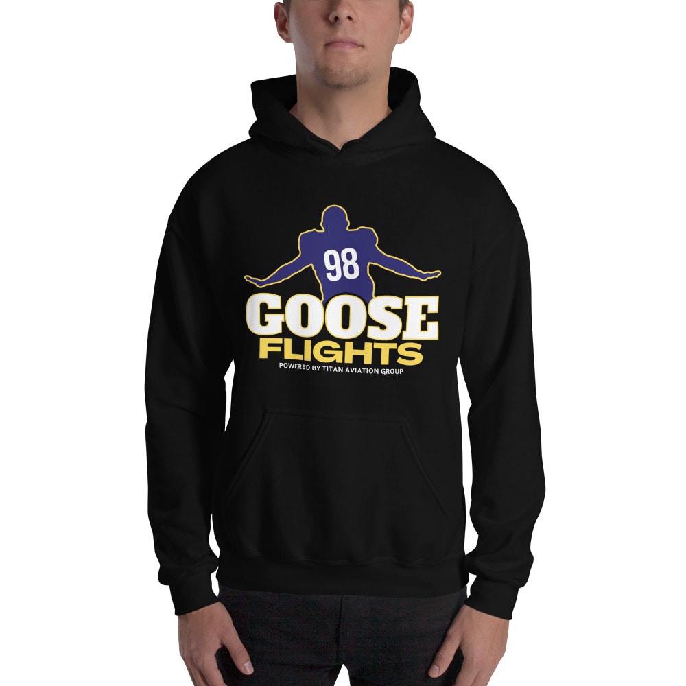 Goose Flights NFL Alumni Baltimore Hoodie, Gold and Navy Logo