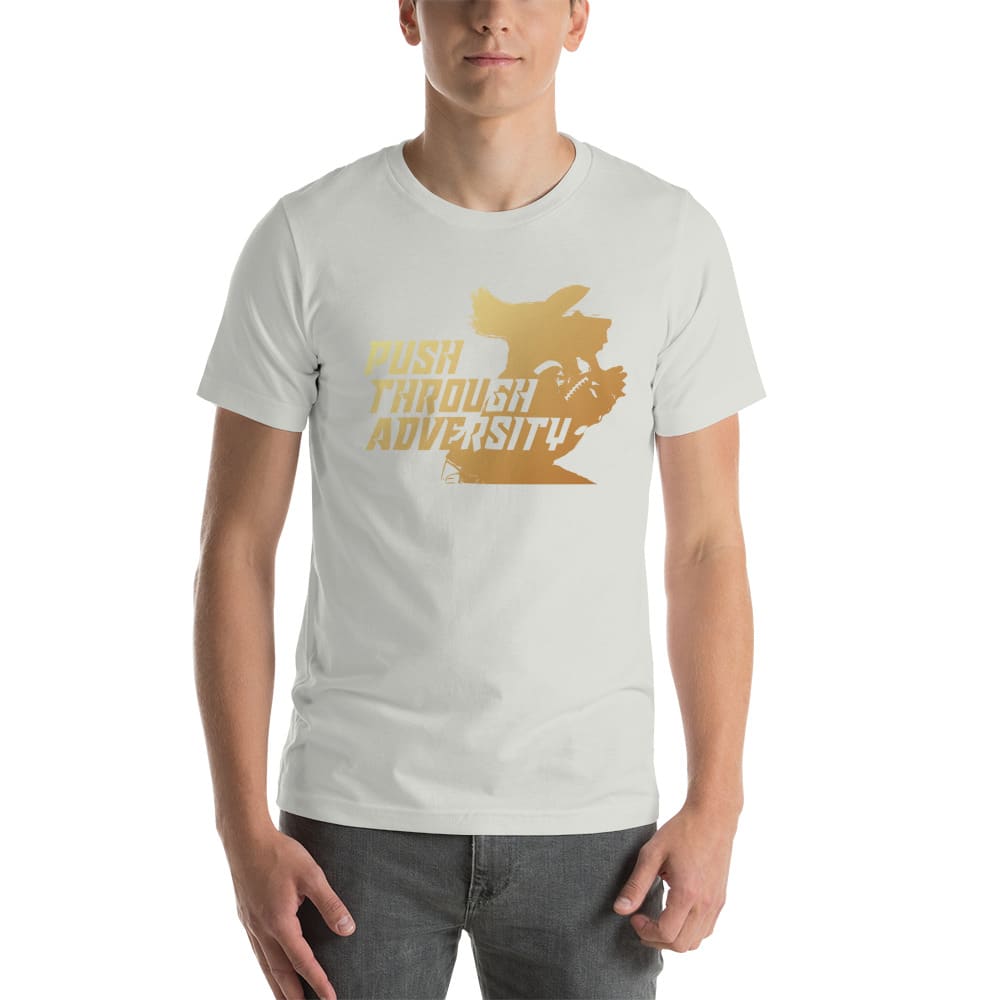 Push Through Adversity Kyle Martin Men's T-Shirt, Gold Logo