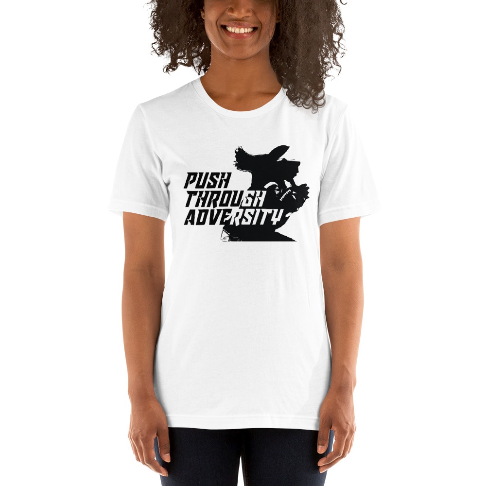  Push Through Adversity Kyle Martin Women's T-Shirt, Black Logo