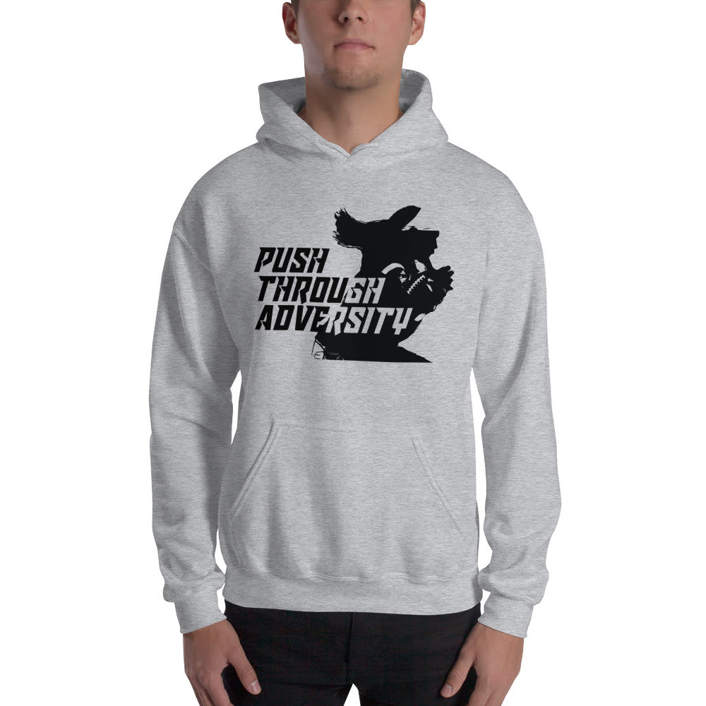  Push Through Adversity Kyle Martin Men's Hoodie, Black Logo
