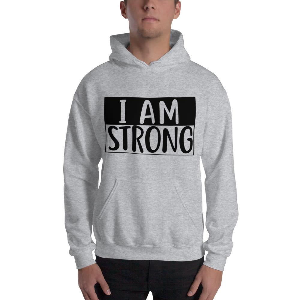 "I Am Strong" by Deanay Watson Men's Hoodie, Black Logo