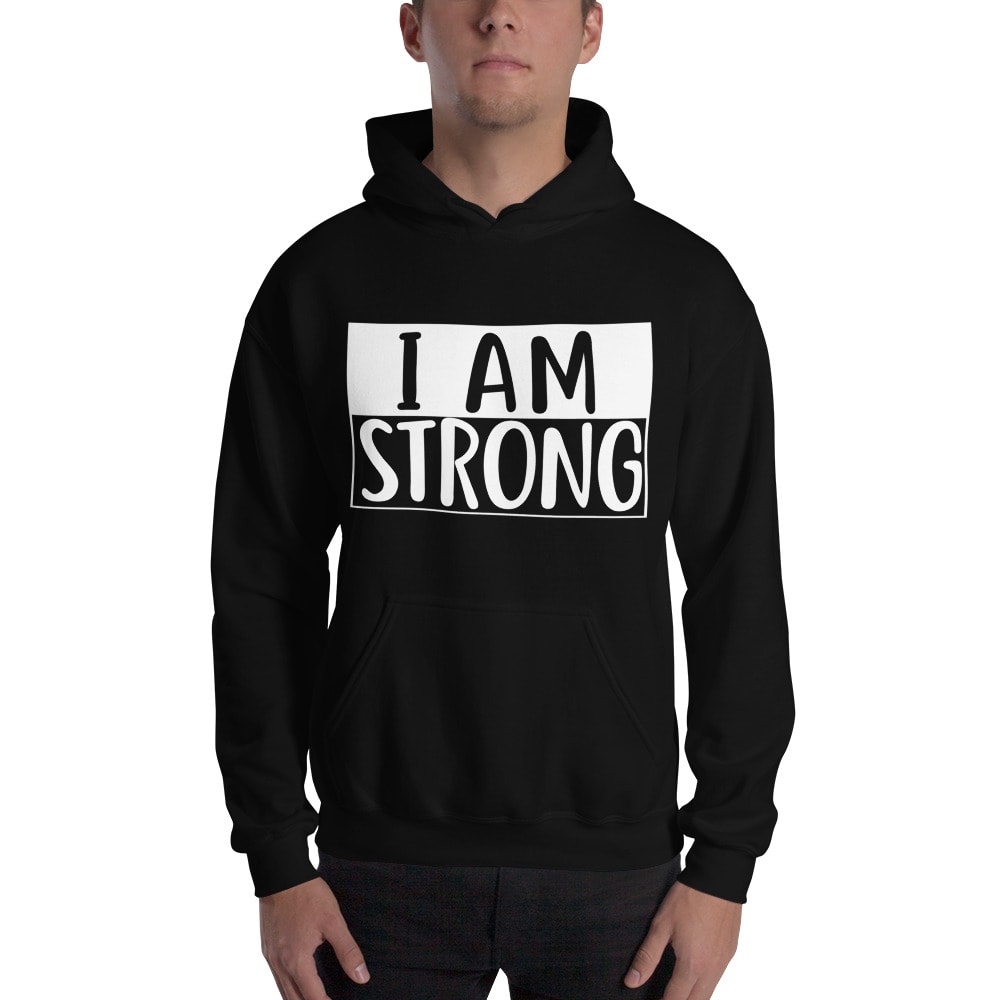 "I Am Strong" by Deanay Watson Men's Hoodie, White Logo