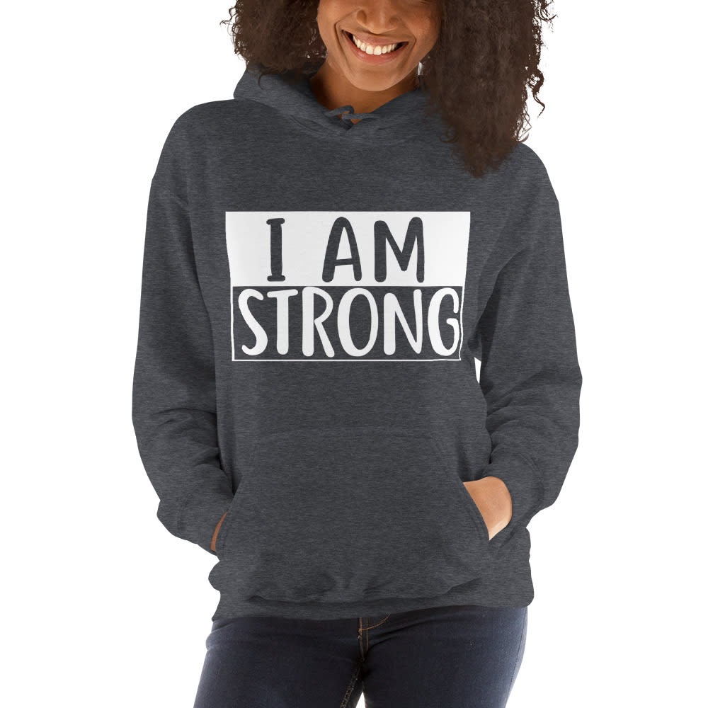 "I Am Strong" by Deanay Watson Women's Hoodie, White Logo