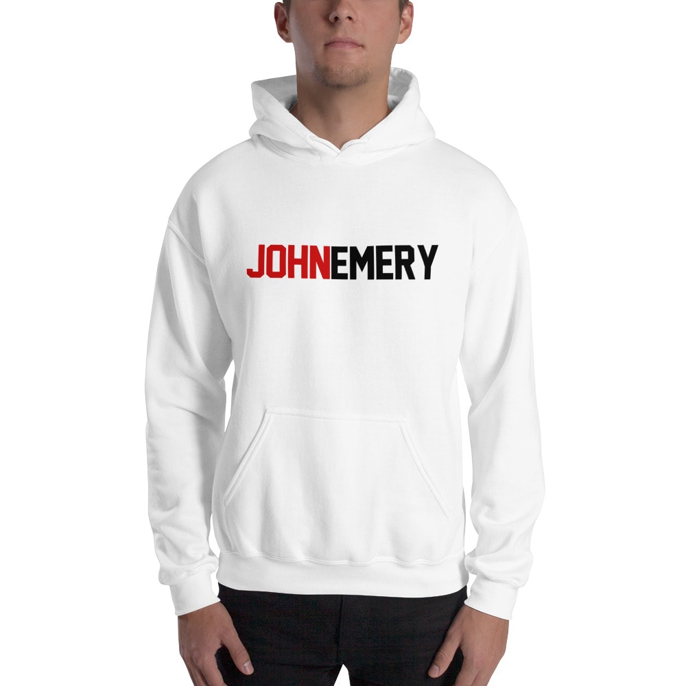 "Emery 4" by John Emery Men's Hoodie, Black Logo