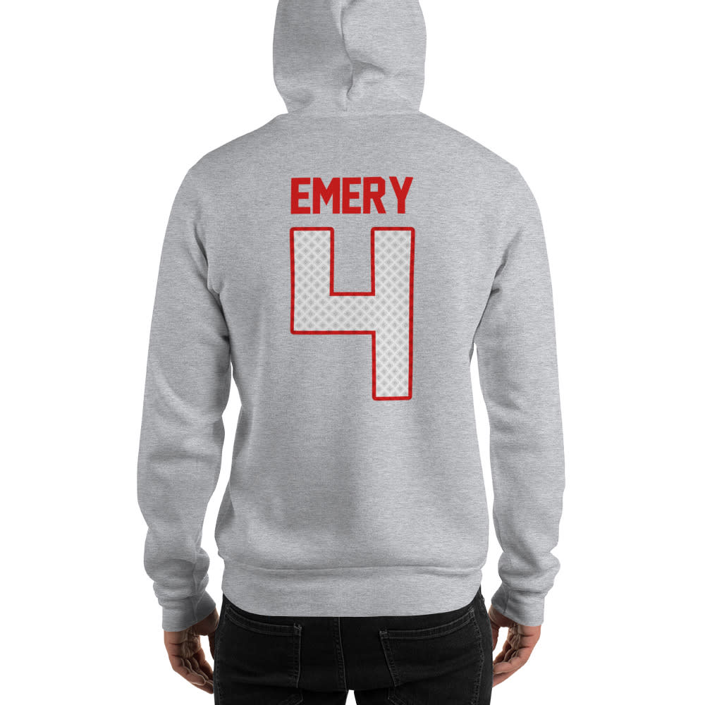 "Emery 4" by John Emery Hoodie, Black Logo