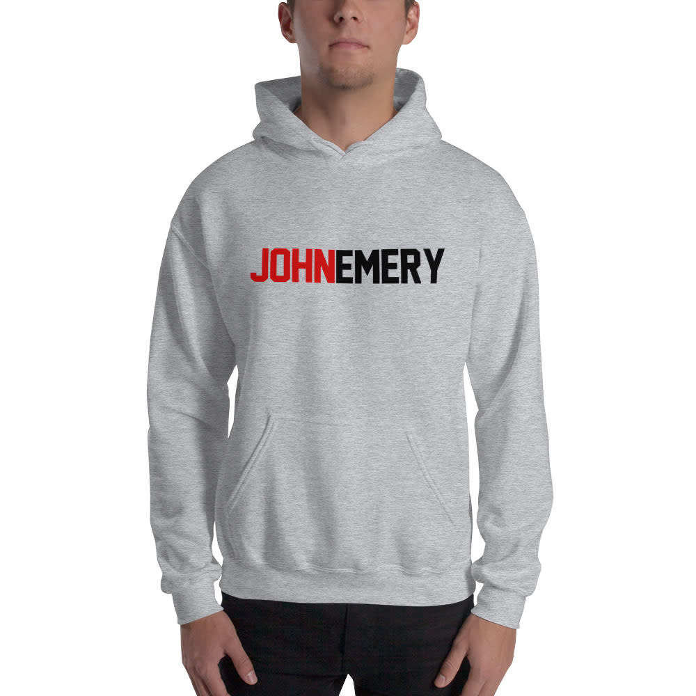 "Emery 4" by John Emery Hoodie, Black Logo