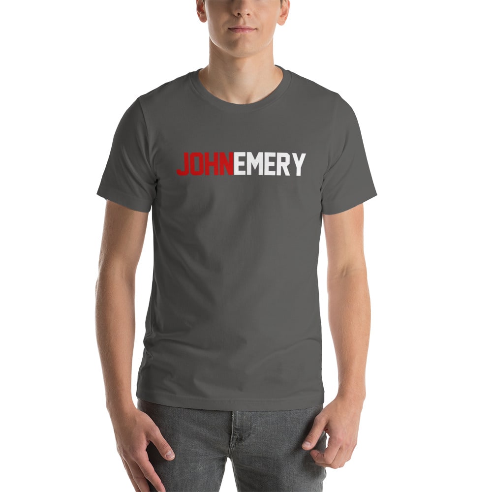 "Emery 4" by John Emery Men's Shirt, White Logo