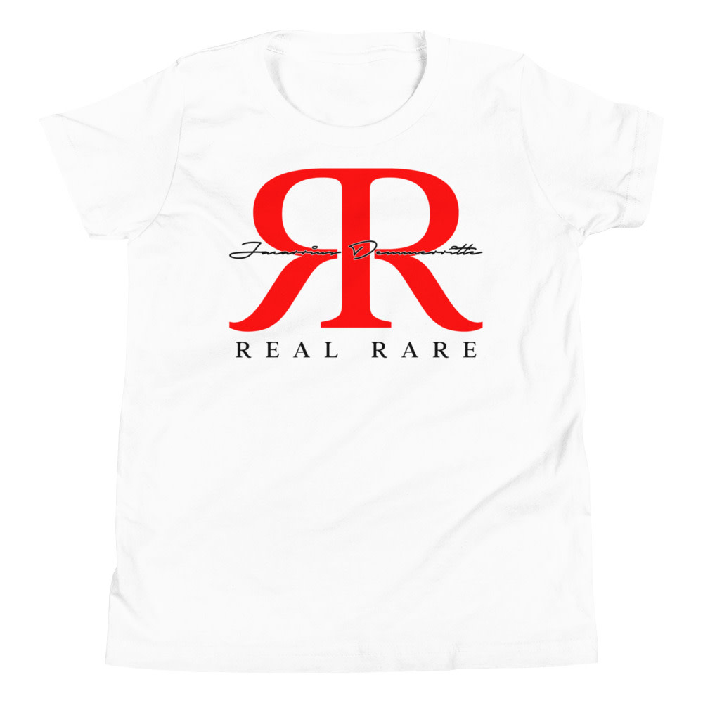  REAL Rare by Jacarrius Demmerritte Youth T-Shirt, Black Logo