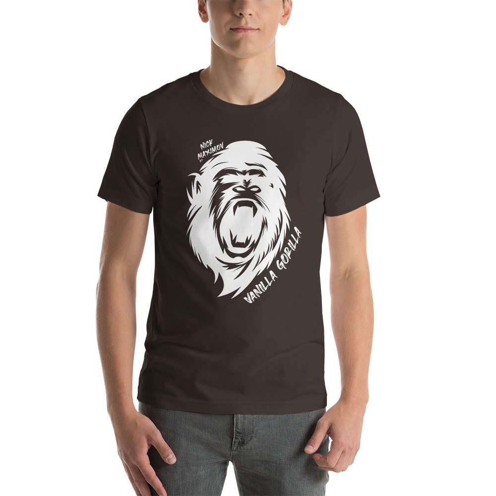 Nicholas "The Vanilla Gorilla" Maximov Men's T-Shirt, White Logo