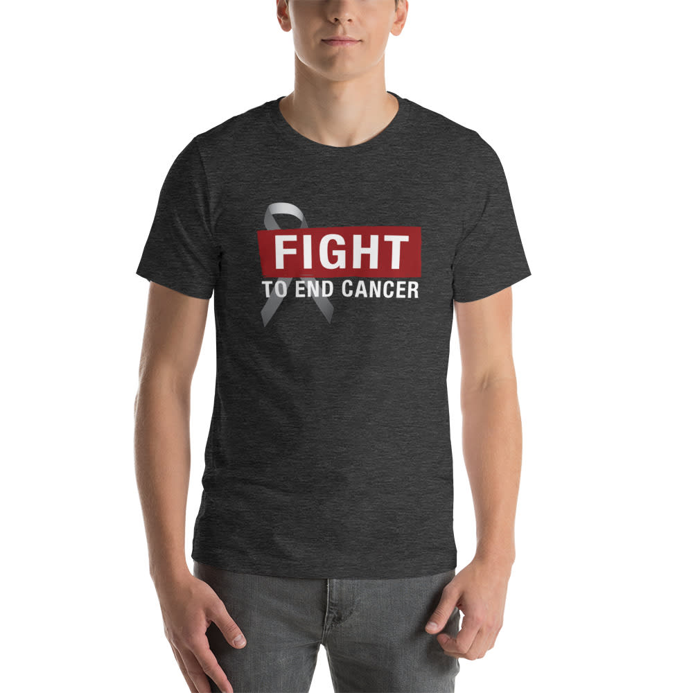 Fight To End Cancer by Joey Woo, T-Shirt, Red White Logo