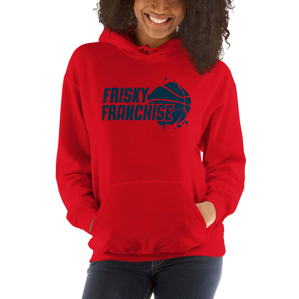 Frisky Franchise by Francis Dogani Women’s Hoodie, Dark Logo